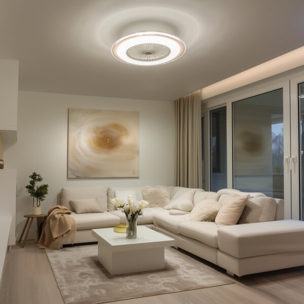 Plafonieră LED dimabilă cu ventilator Brilagi RONDA LED/48W/230V alb + telecomandă