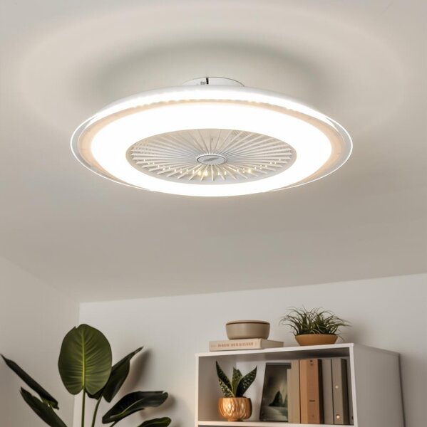 Plafonieră LED dimabilă cu ventilator Brilagi RONDA LED/48W/230V alb + telecomandă