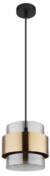 Lustră pe cablu MILEY 1xE27/60W/230V neagră/alamă Globo 15560H
