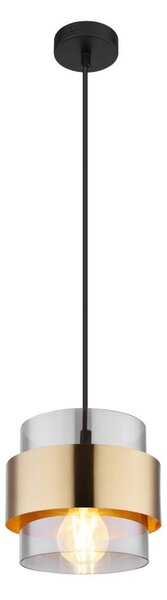 Lustră pe cablu MILEY 1xE27/60W/230V neagră/alamă Globo 15560H
