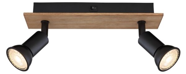Globo 57998-2W - Spot DREW 2xGU10/35W/230V lemn/negru