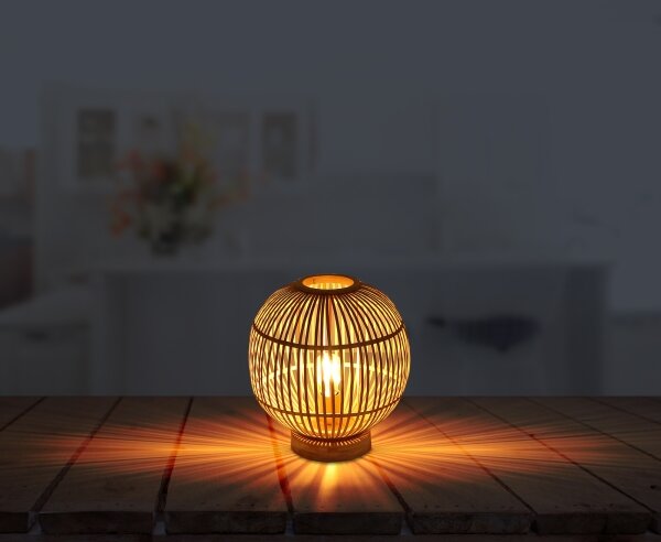 Lampă de masă HILDEGARD 1xE27/60W230V bambus Globo 15368T
