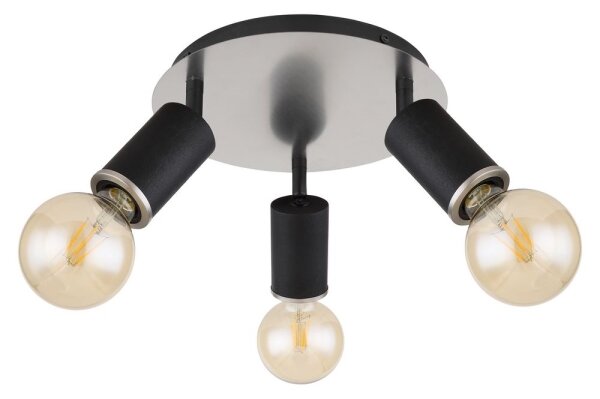 Spot JOSEBA 3xE27/60W/230V lemn negru Globo 54032-3B