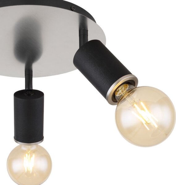 Spot JOSEBA 3xE27/60W/230V lemn negru Globo 54032-3B