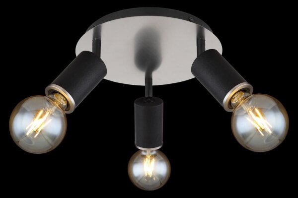 Spot JOSEBA 3xE27/60W/230V lemn negru Globo 54032-3B