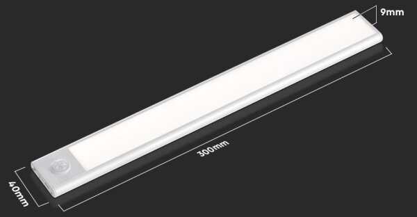 LED lampă sub dulap cu senzor LED/1,5W/5V 1500 mAh 3000K