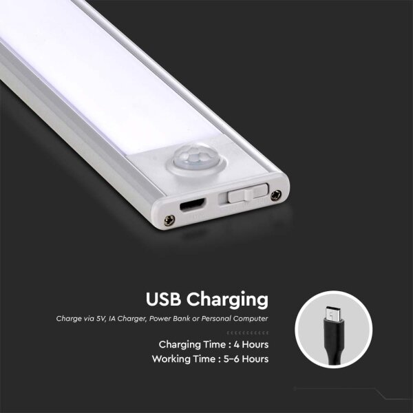 LED lampă sub dulap cu senzor LED/1,5W/5V 1500 mAh 3000K