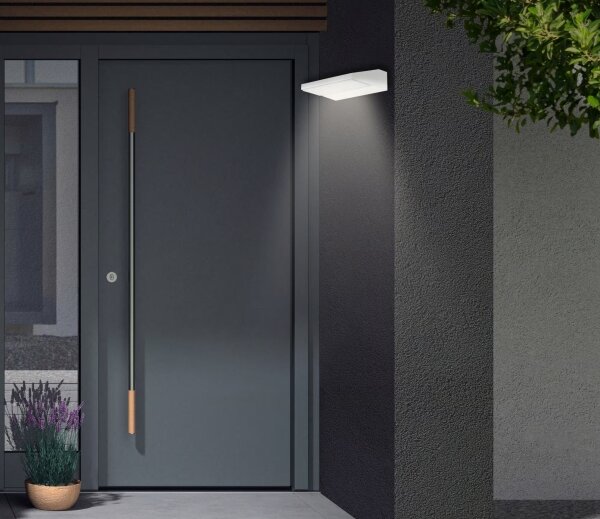 Telefunken - Aplica LED de exterior pentru perete, 10W, 230V, IP44, albă