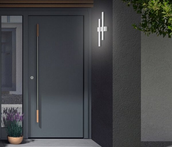 Telefunken - Aplica LED de exterior 2xLED/4W/230V IP44 argintiu