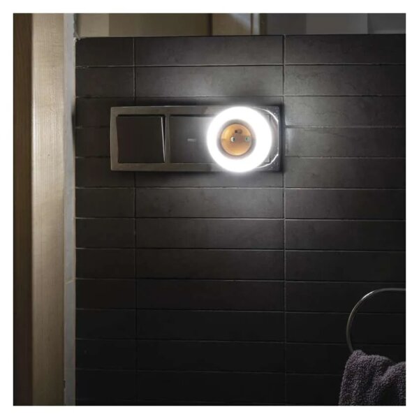 Lampă de veghe LED cu senzor și priză LED/0,3W/230V