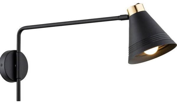 Lampă de perete AVALONE 1xE27/15W/230V 57 cm neagră/aurie Argon 8009