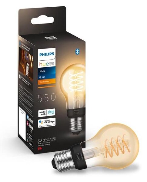 Bec LED dimabil Philips Hue WHITE FILAMENT A60 E27/7W/230V 2100K