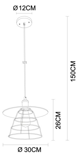 Lustră pe cablu VIEJO 1xE27/60W/230V Globo 15086BH1