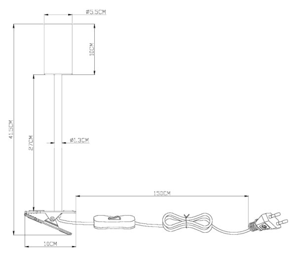Lampă flexibilă cu clemă ROBBY 1xGU10/25W/230V neagră/maro Globo 57911KG