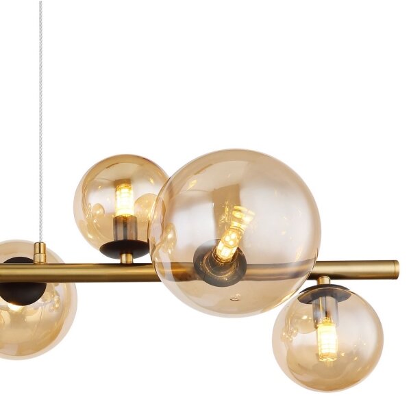 Lustră LED pe tijă RIHA 9xG9/3W/230V alamă Globo 56135-9H