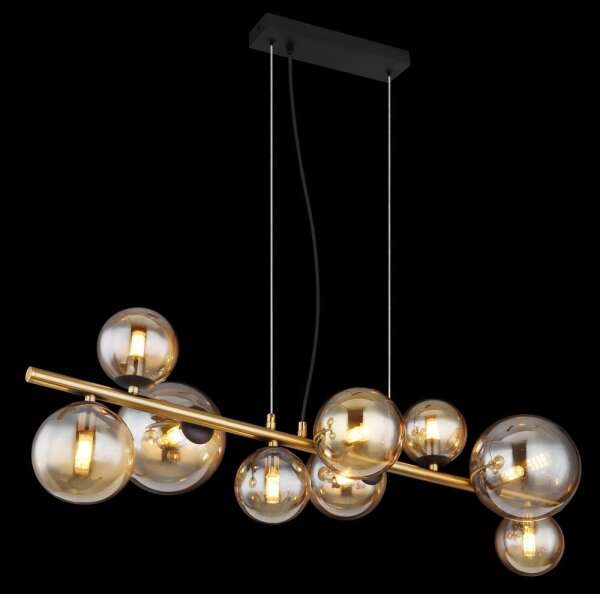 Lustră LED pe tijă RIHA 9xG9/3W/230V alamă Globo 56135-9H