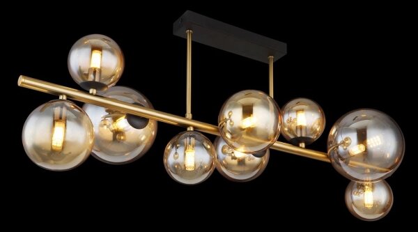 Lustră LED pe tijă RIHA 9xG9/3W/230V alamă Globo 56135-9D