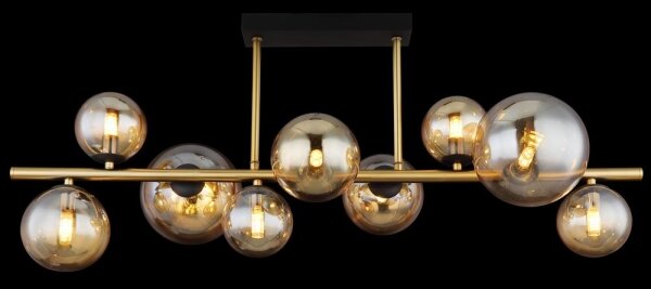 Lustră LED pe tijă RIHA 9xG9/3W/230V alamă Globo 56135-9D