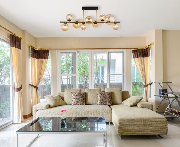Lustră LED pe tijă RIHA 9xG9/3W/230V alamă Globo 56135-9D