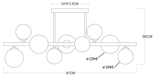 Lustră LED pe tijă RIHA 9xG9/3W/230V alamă Globo 56135-9D