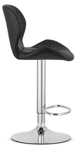 Scaun de bar negru WEST din piele ecologica
