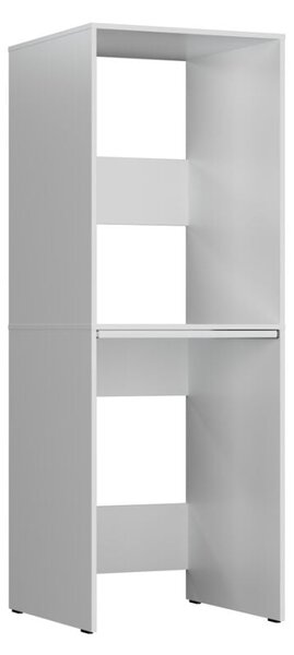 Dulap Baie Adore pentru Masina de Spalat si Uscator cu Blat Glisant, Alb, 65x182x67 cm