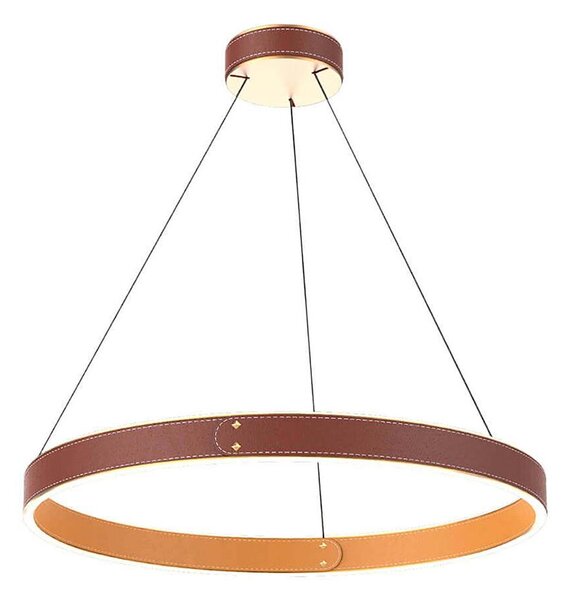 Klausen 142027 - Candelabru LED pe cablu LEATHER LED/47,8W/230V maro/oranj