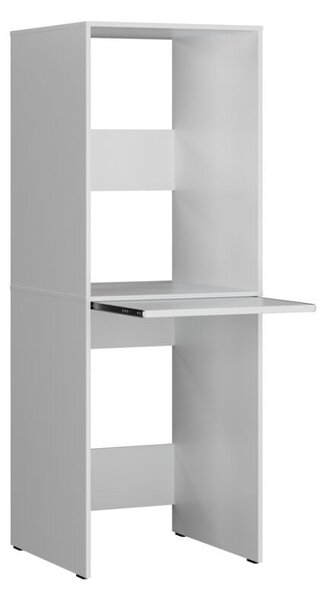 Dulap Baie Adore pentru Masina de Spalat si Uscator cu Blat Glisant, Alb, 65x182x67 cm