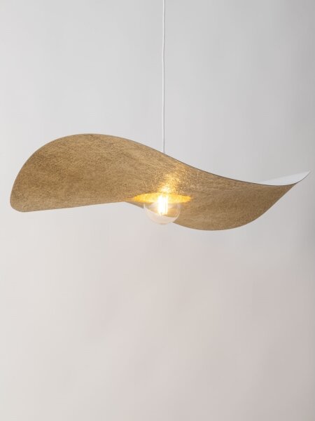 Lustră pe cablu KAPELLO 1xE27/60W/230V d. 76 cm albă/aurie