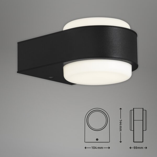 Aplică LED de exterior HANAU LED/6,5W/230V IP44 negru Briloner 3035-015