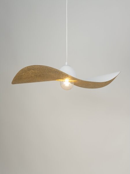 Lustră pe cablu KAPELLO 1xE27/60W/230V d. 76 cm albă/aurie