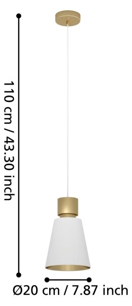 Lustră pe cablu AGLIENTINA 1xE27/40W/230V Eglo 900376
