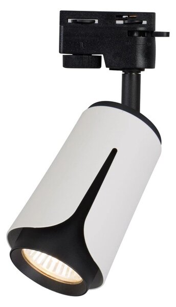 Reflector pe sina monofazata, 1x bec LED GU10, 35W, unghi rotatie 360 grade, IP20, negru/alb mat