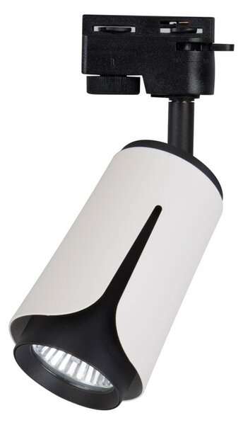 Reflector pe sina monofazata, 1x bec LED GU10, 35W, unghi rotatie 360 grade, IP20, negru/alb mat