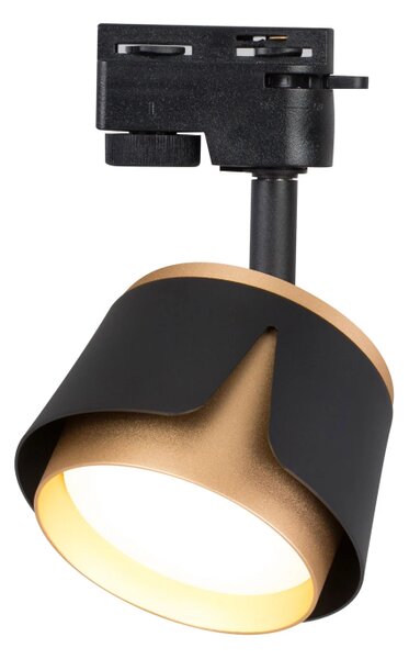 Reflector LED pentru interior, montare pe sina monofazata, 35W, IP20, negru mat si auriu