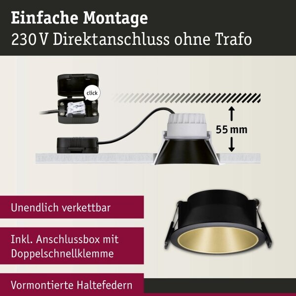 Paulmann 93404 - Set 3x LED 6,5W IP44, luminar baie COLE, dimabil, 230V