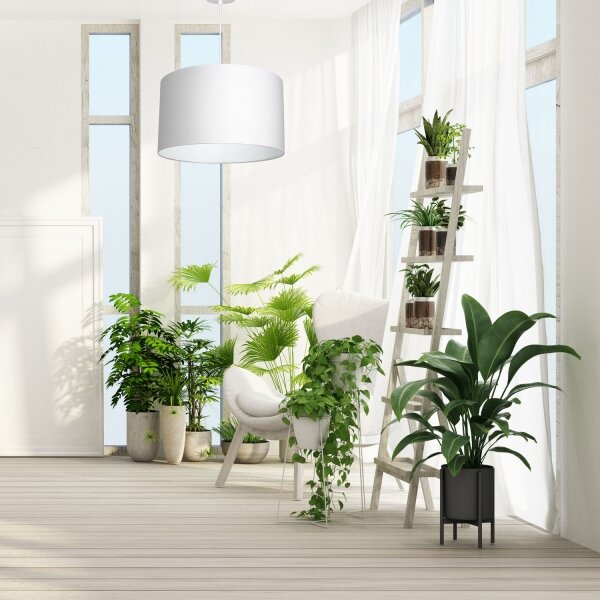 Lustră pe cablu ARDEN 1xE27/60W/230V d. 40 cm albă
