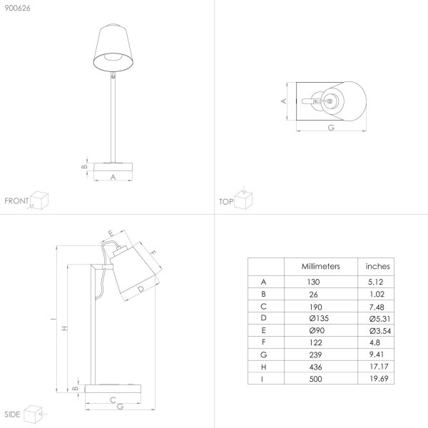 Eglo 900626 - Lampă LED reglabilă cu încărcare wireless LACEY, LED/5,5W/230V