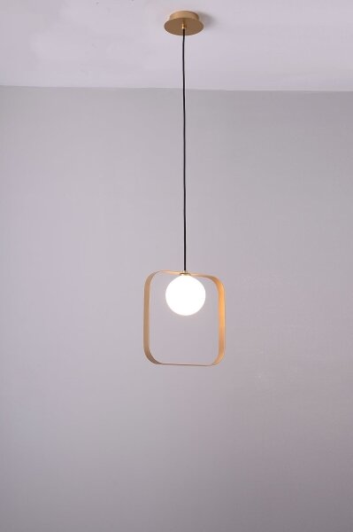 Lustră pe cablu TULA 1xG9/28W/230V aurie unghiulară