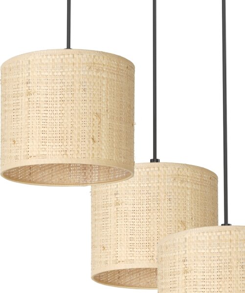 Lustră pe cablu RATTAN 3xE27/60W/230V ratan