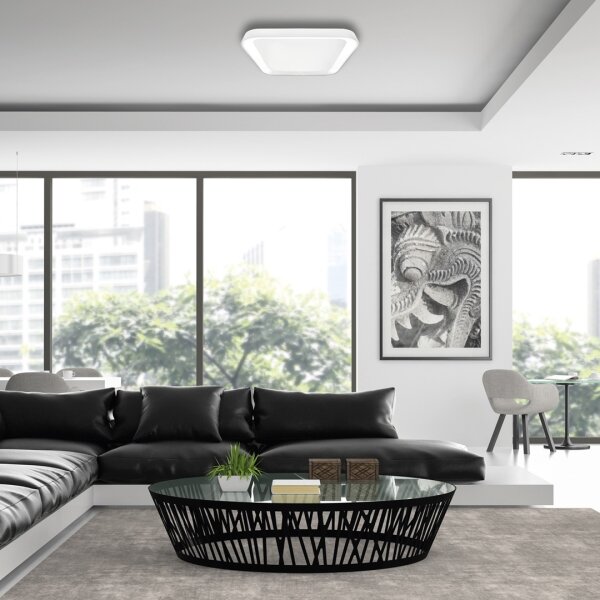 Plafonier LED QUADRO 38W 230V 3000-6000K alb cu dimmer + DO