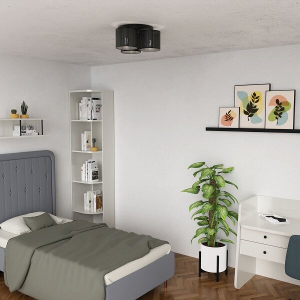 Lustră aplicată LOFT SHADE 3xE27/60W/230V neagră