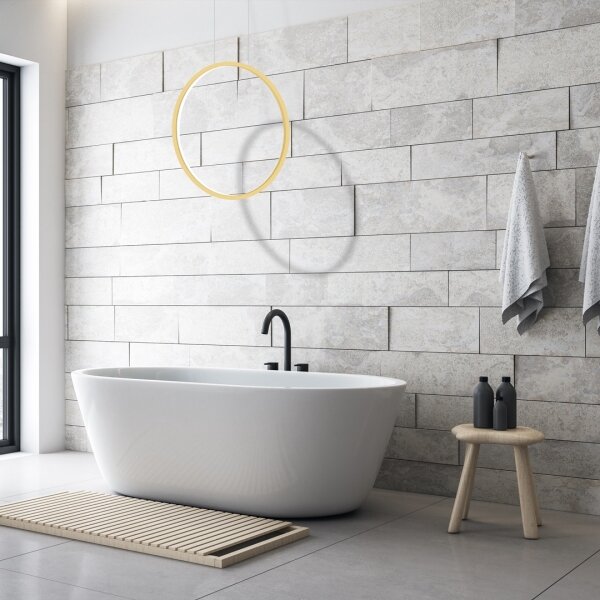 Lustr LED SATURNO 28W, 50 cm, IP44, auriu, cu cablu