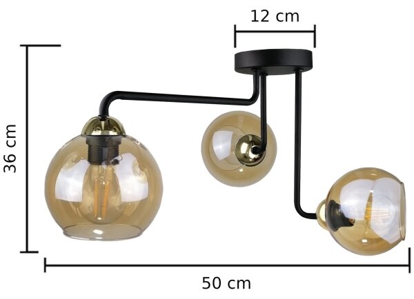 Lustră aplicată MONDE GOLD 3xE27/60W/230V