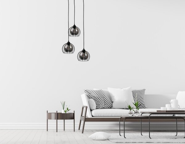 Lustră pe cablu SOLO BLACK 3xE27/60W/230V d. 30 cm