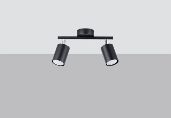 Spot LEMMI 2xGU10/40W/230V negru Sollux SL.1127