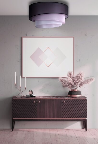 Duolla - Plafonieră TRIO 1xE27/15W/230V d. 45 cm neagră/roz/argintie