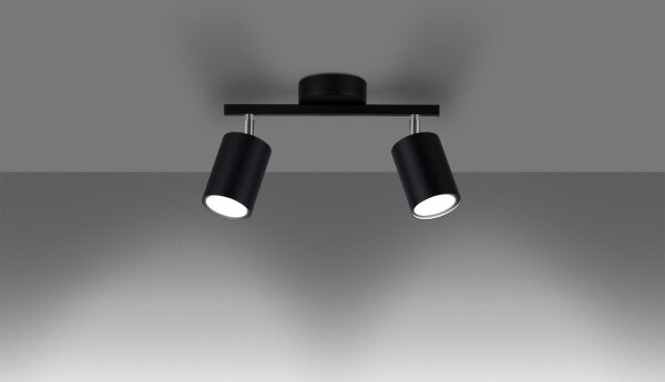 Spot LEMMI 2xGU10/40W/230V negru Sollux SL.1127