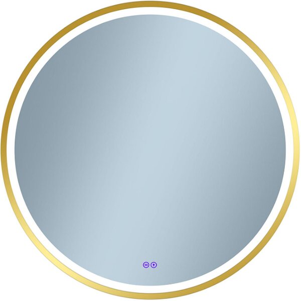 Venti Orion Gold oglindă 80x80 cm rotund cu iluminare cu covoraș de încălzire auriu 5905951180311