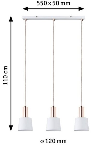 Lustră pe cablu 3xE14/20W NEORDIC HALDAR 230V Paulmann 79657